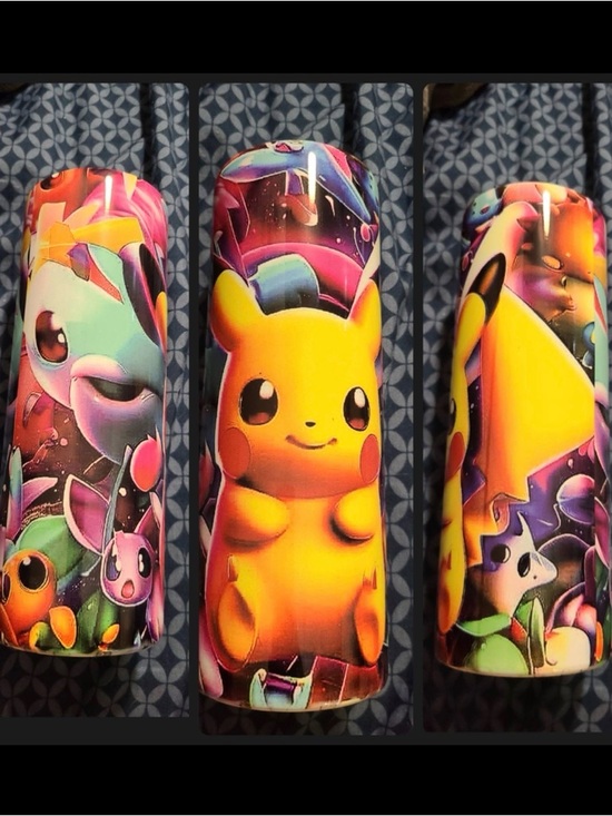 Hand Crafted Other - Pikachu Rainbow Graphic Tumbler - Yellow Centerpiece